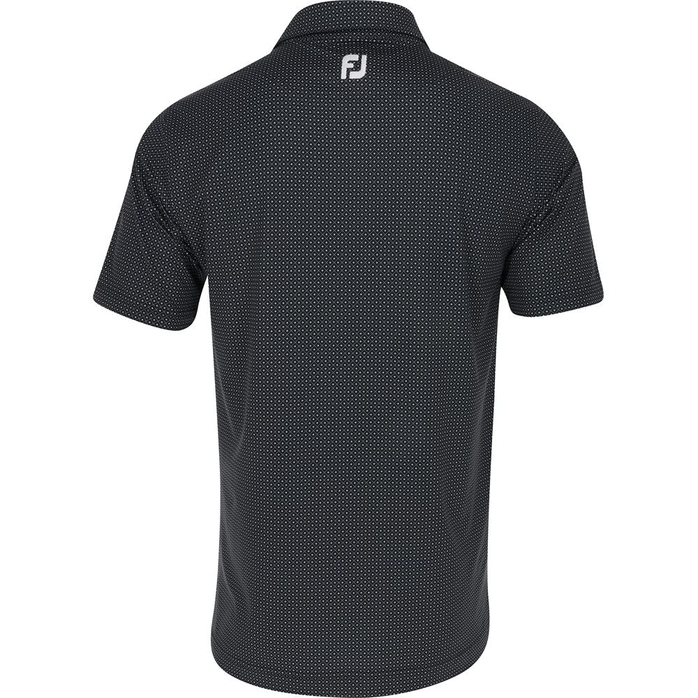 Lisle Dot Geo Print Self Collar Golf Polo