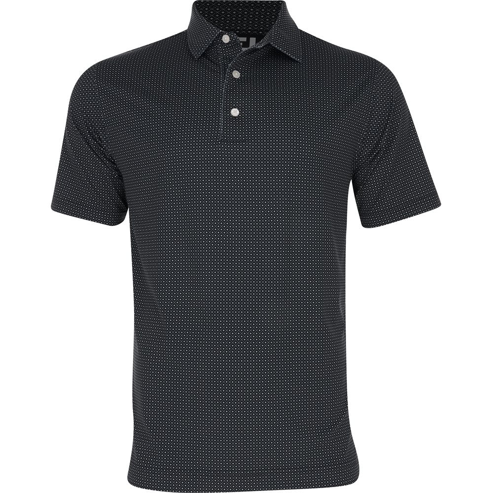 Lisle Dot Geo Print Self Collar Golf Polo