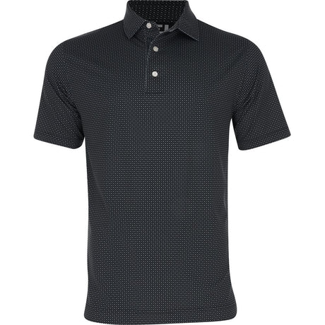 Lisle Dot Geo Print Self Collar Golf Polo