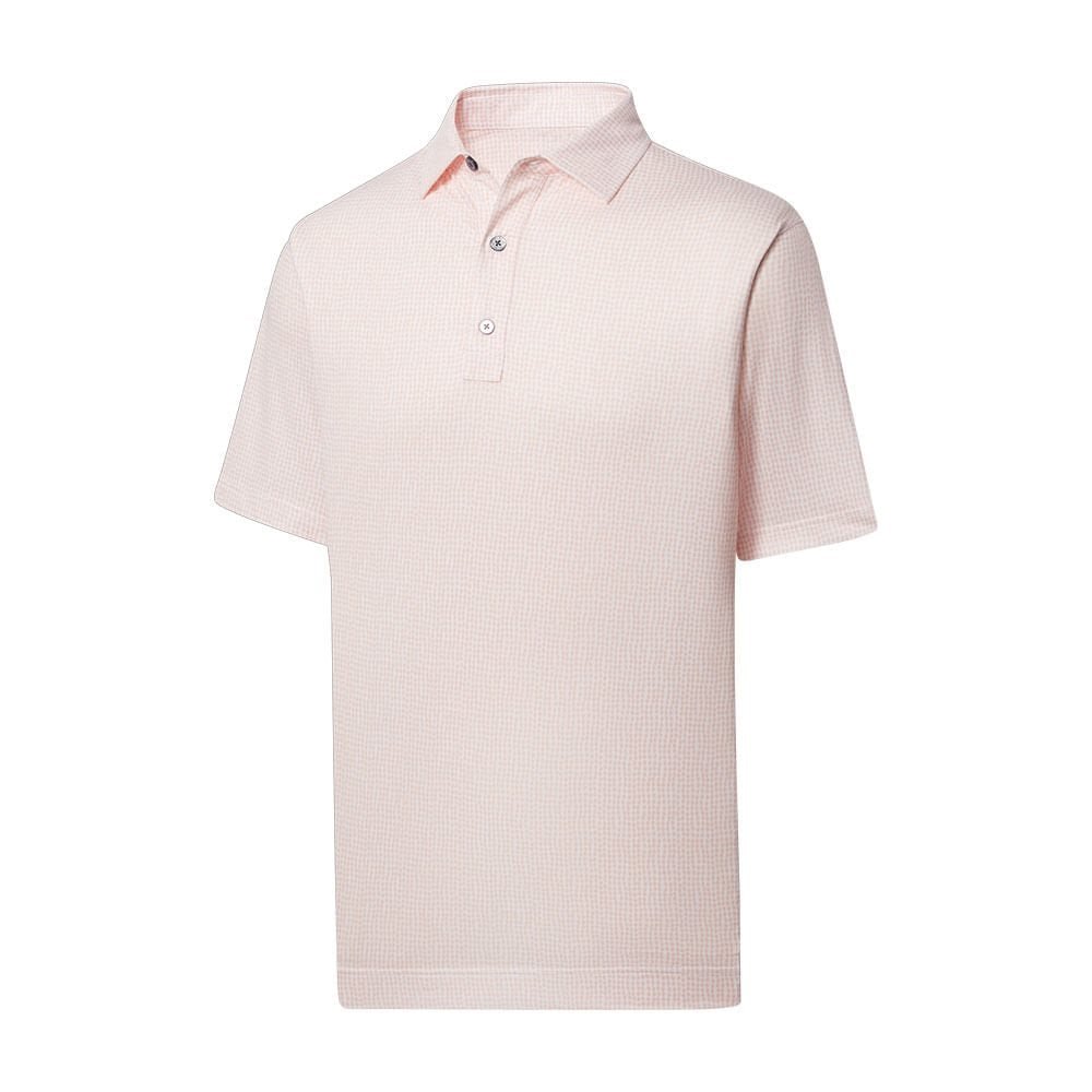 Bead Chain Print Lisle Self Collar Polo - Fairway Styles