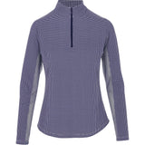 Women's Long Sleeve Mock Neck Top - Mini Check Print