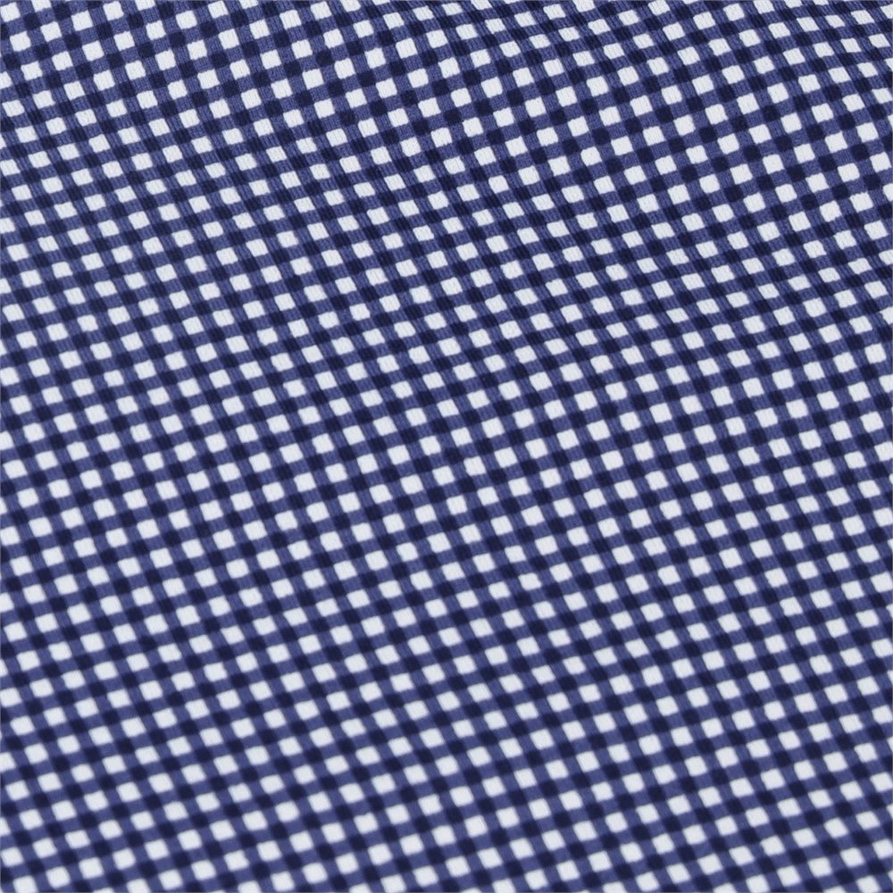 Women's Long Sleeve Mock Neck Top - Mini Check Print