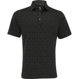 Painted Floral Lisle Self Collar Polo