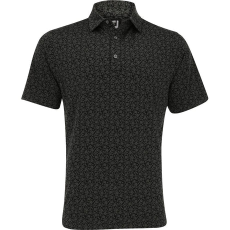 Painted Floral Lisle Self Collar Polo