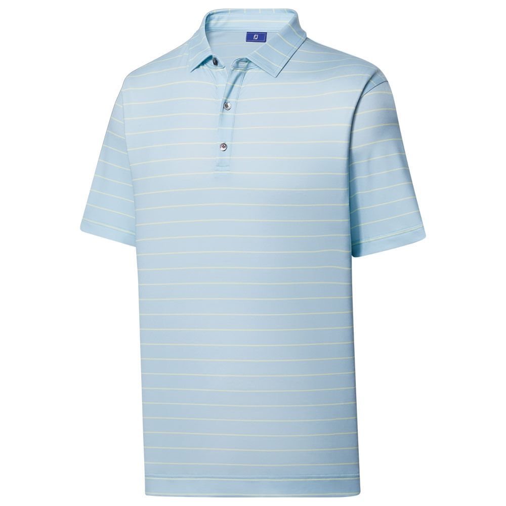 Athletic Fit Open Stripe Jersey Self Collar Polo - Fairway Styles