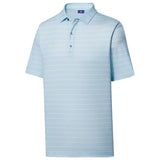 Athletic Fit Open Stripe Jersey Self Collar Polo - Fairway Styles