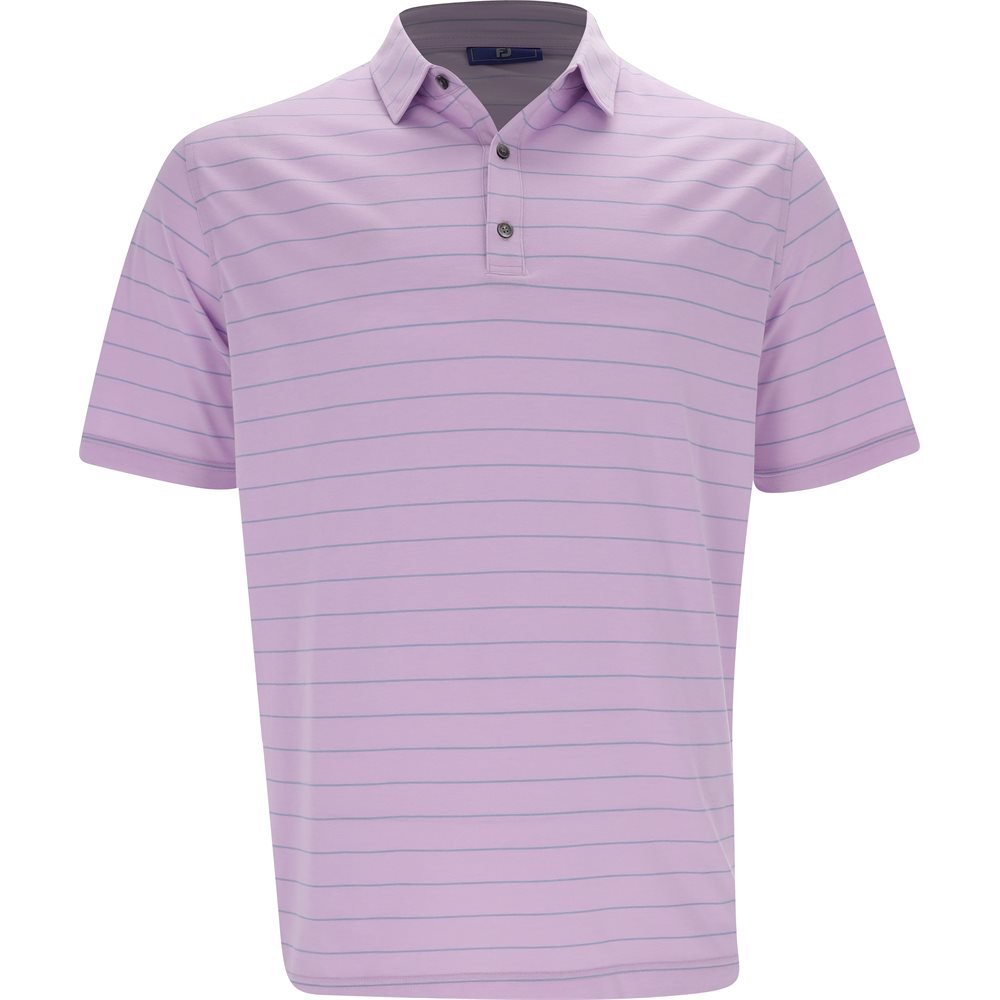 Athletic Fit Open Stripe Jersey Self Collar Polo - Fairway Styles