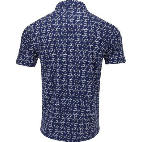 Snap Placket Print Polo - Fairway Styles