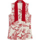 Women's Sleeveless Tie Collar Top