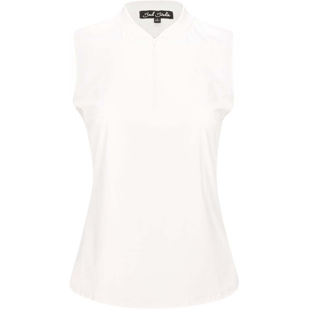 Women's Sleeveless 1/4 Zip Blade Collar Polo - Fairway Styles