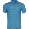 Athletic Fit Beach Print Lisle Self Collar Polo