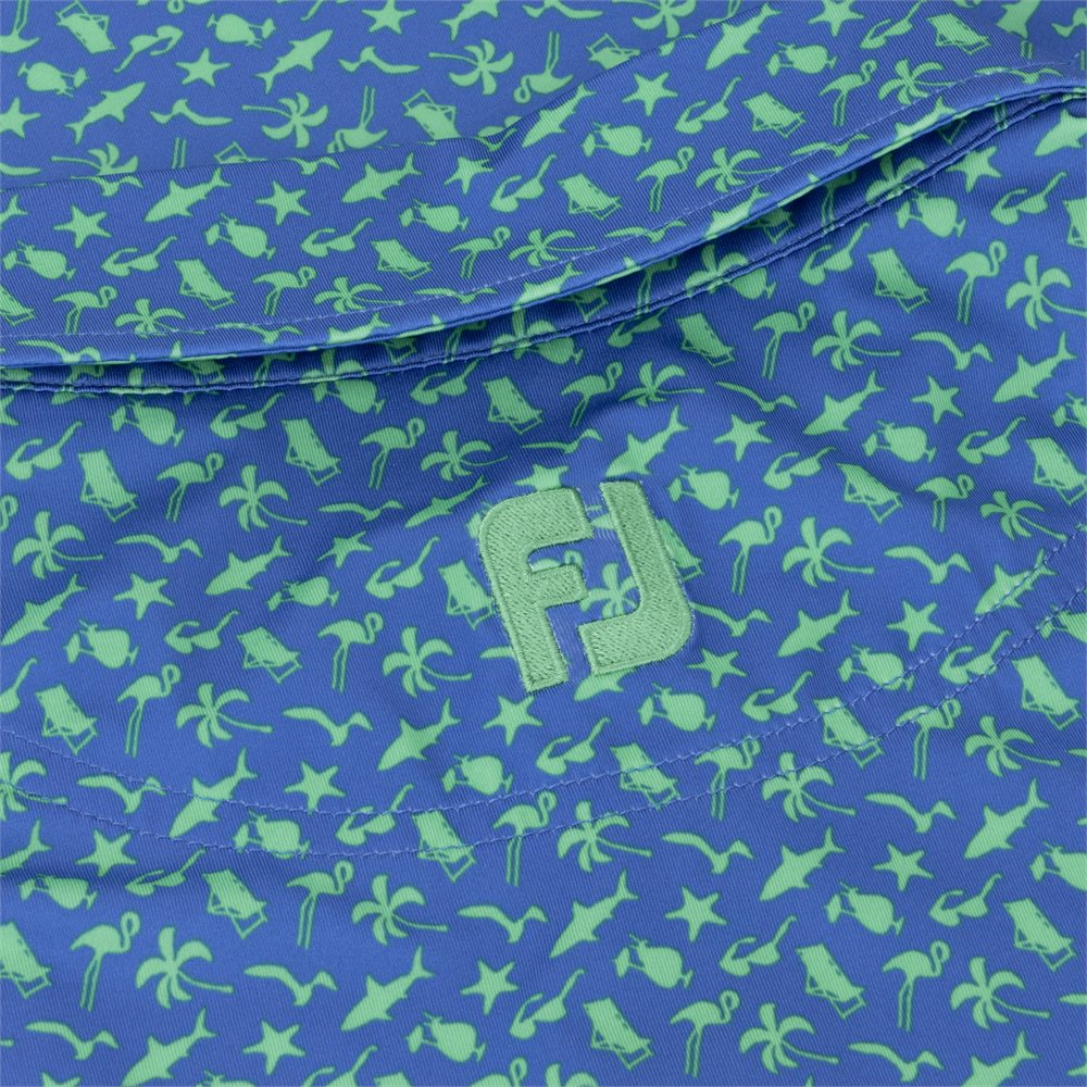 Athletic Fit Beach Print Lisle Self Collar Polo