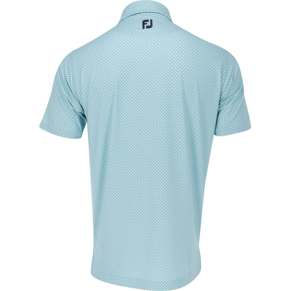 Lisle Dot Geo Print Self Collar Golf Polo