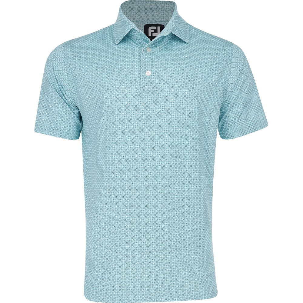 Lisle Dot Geo Print Self Collar Golf Polo