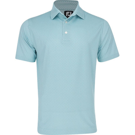 Lisle Dot Geo Print Self Collar Golf Polo
