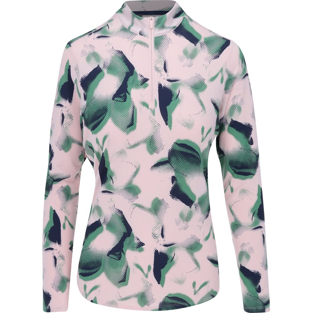 Women's Ultimate365 Printed Long Sleeve 1/4 Zip Mock Neck Shirt
