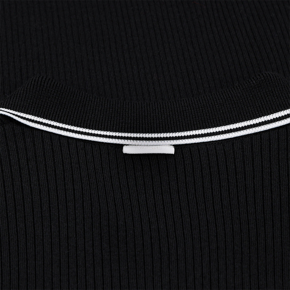 Women's Ribbed Merino Wool Blend Polo Dress