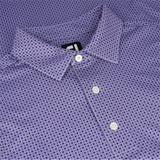 Lisle Dot Geo Print Self Collar Golf Polo
