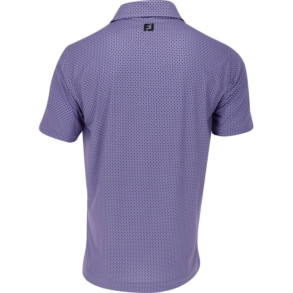 Lisle Dot Geo Print Self Collar Golf Polo