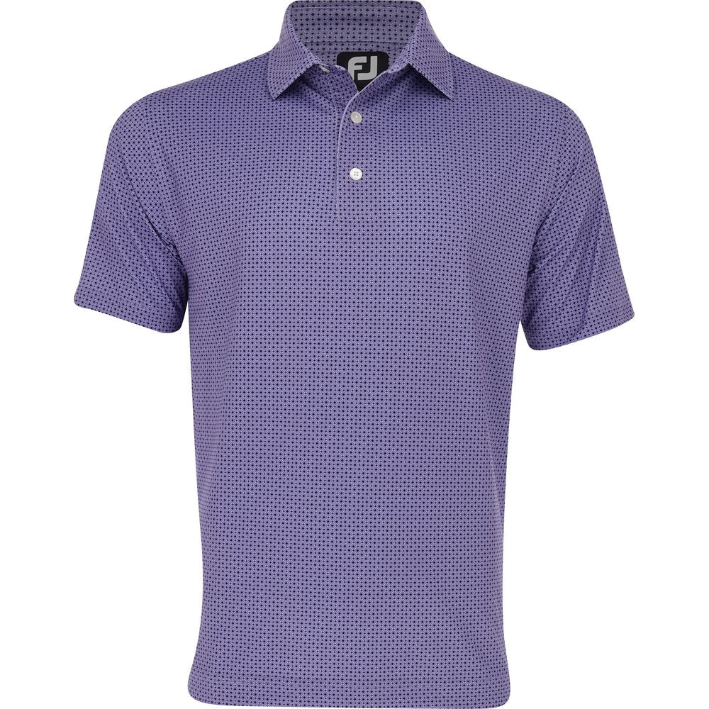 Lisle Dot Geo Print Self Collar Golf Polo