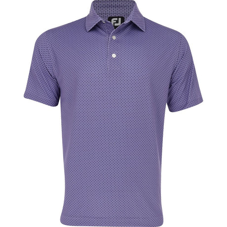 Lisle Dot Geo Print Self Collar Golf Polo