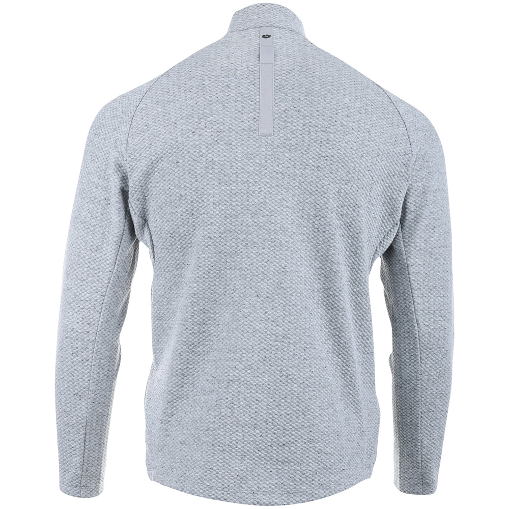 Solid Popcorn Stitch 1/4 Zip Mock Neck Pullover