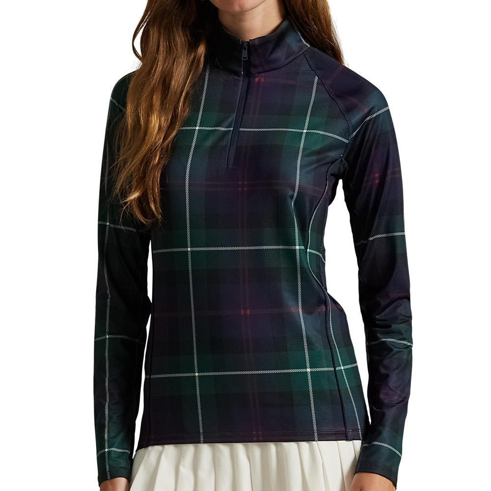 Women's Plaid Stretch-Jersey 1/4 Zip Pullover