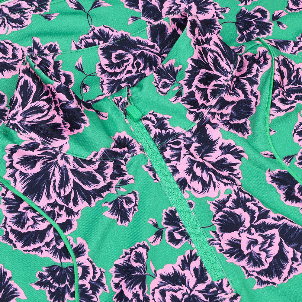 Women's Stamped Floral Tech Jersey 1/4 Zip Pullover