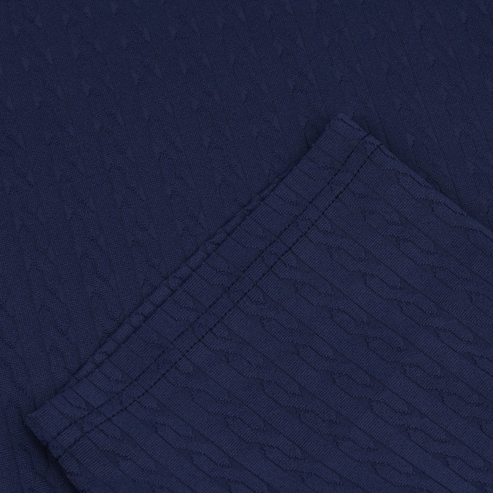 Women's Cable Jacquard 1/4 Zip Polo