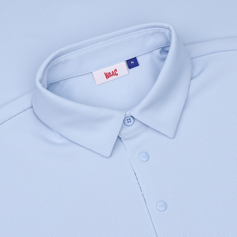Logo Placket Long Sleeve Polo