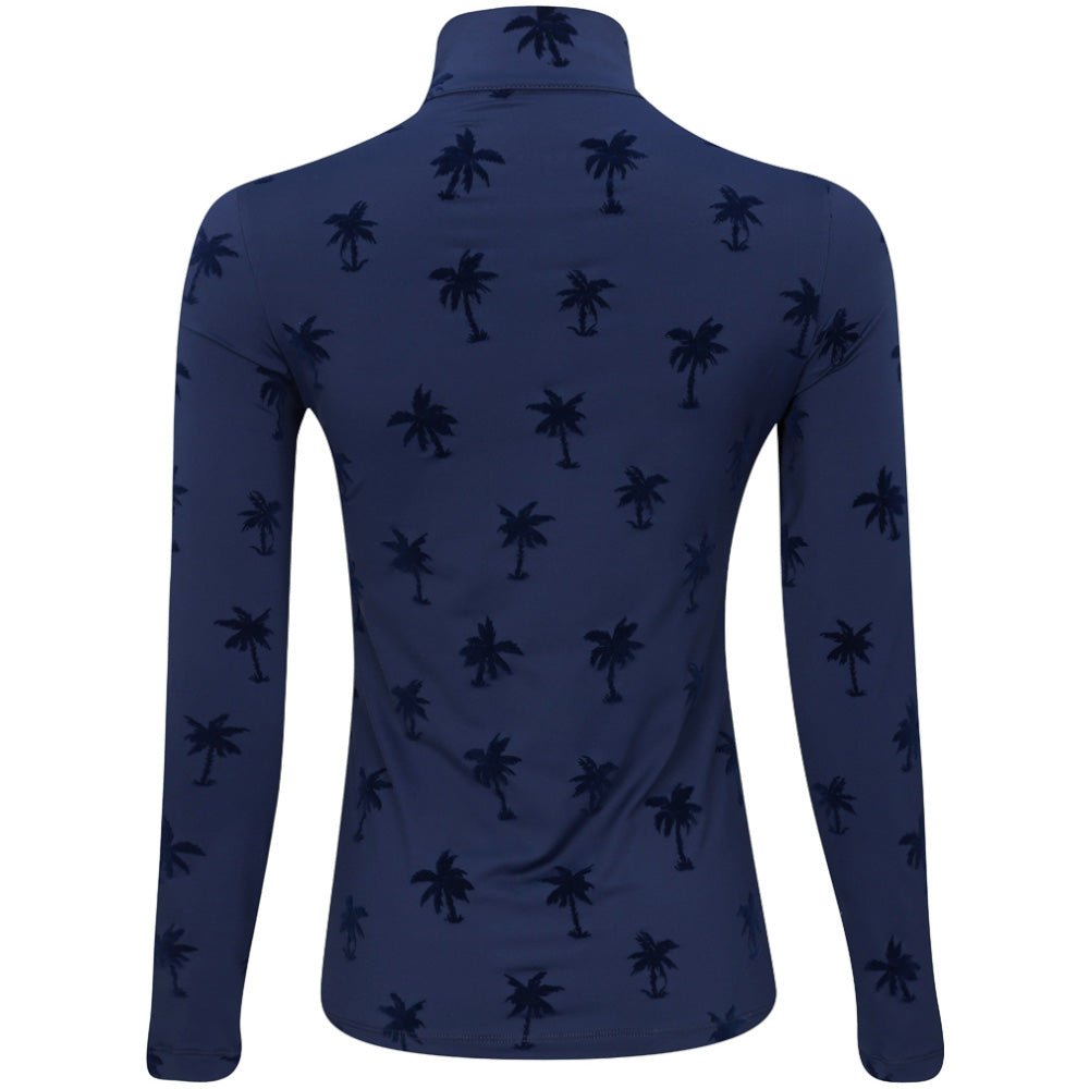 Women's The Soft Palms Long Sleeve 1/4 Zip Mock Neck Top - Fairway Styles