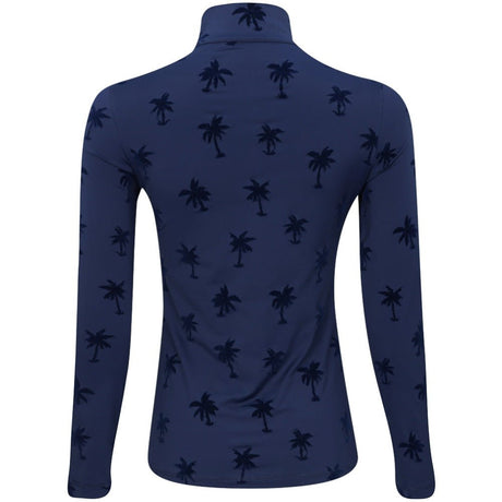 Women's The Soft Palms Long Sleeve 1/4 Zip Mock Neck Top - Fairway Styles