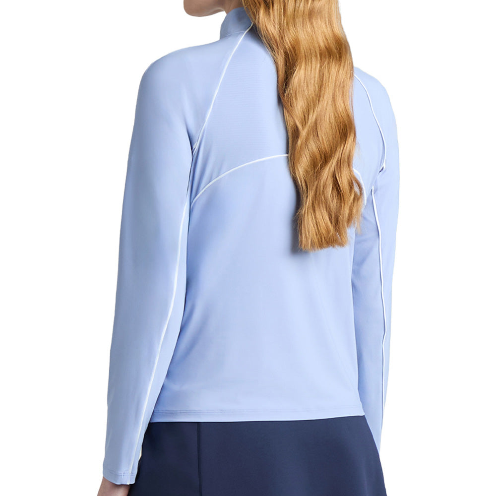 Women's Contrast Mesh Silky Tech Nylon 1/4 Zip Pullover