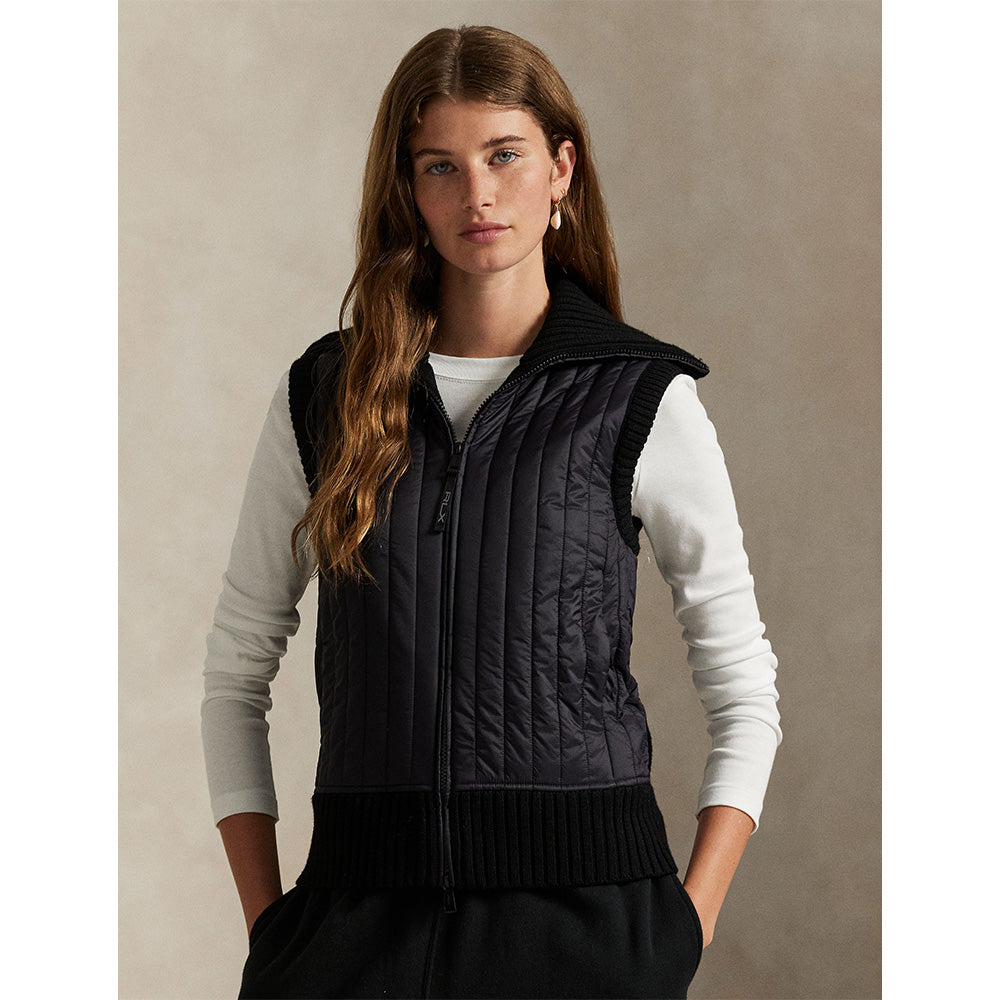 Women's Hybrid Quilted-Panel Wool Vest