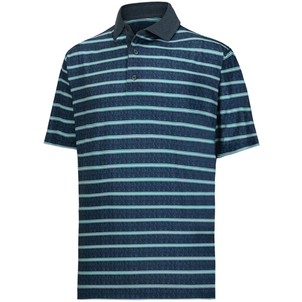 Open Stripe Heather Polo