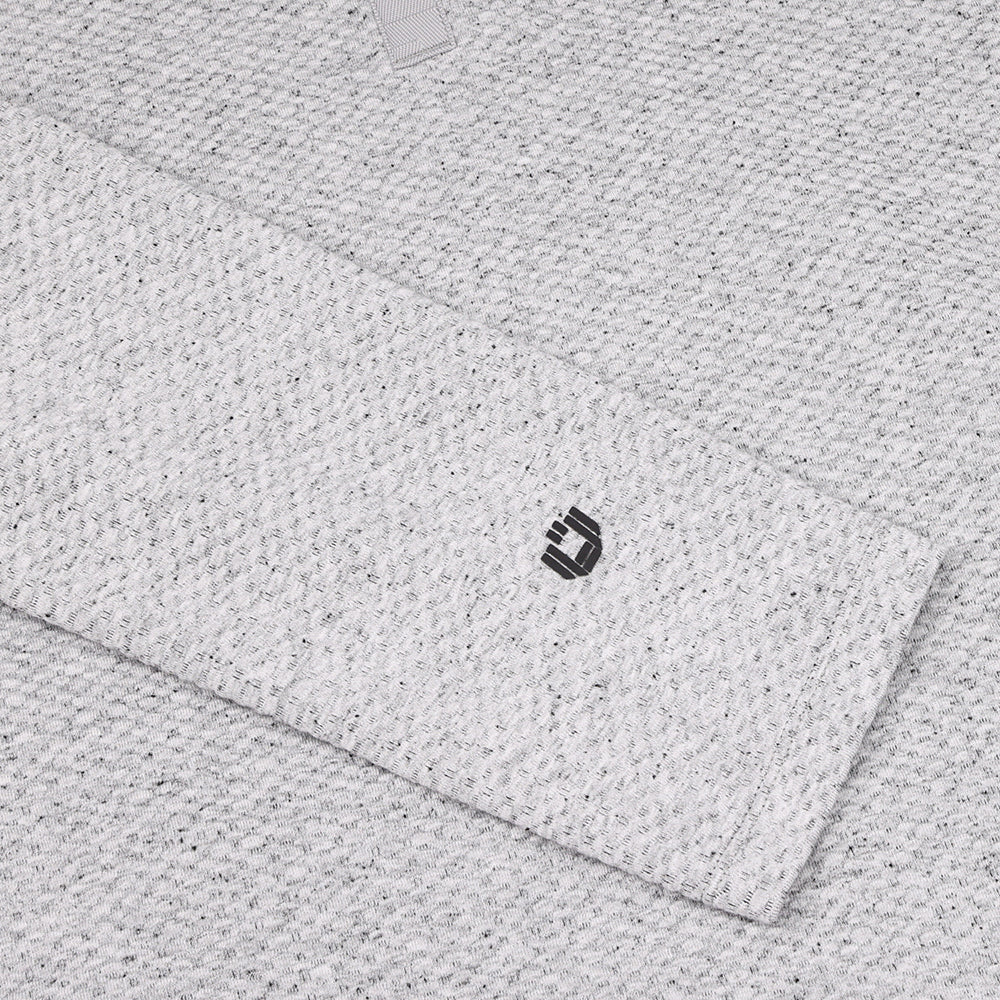 Solid Popcorn Stitch 1/4 Zip Mock Neck Pullover