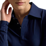 Women's Luxury Warp Knit Long Sleeve Polo
