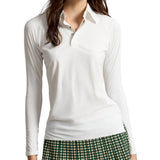 Women's Luxury Warp Knit Long Sleeve Polo
