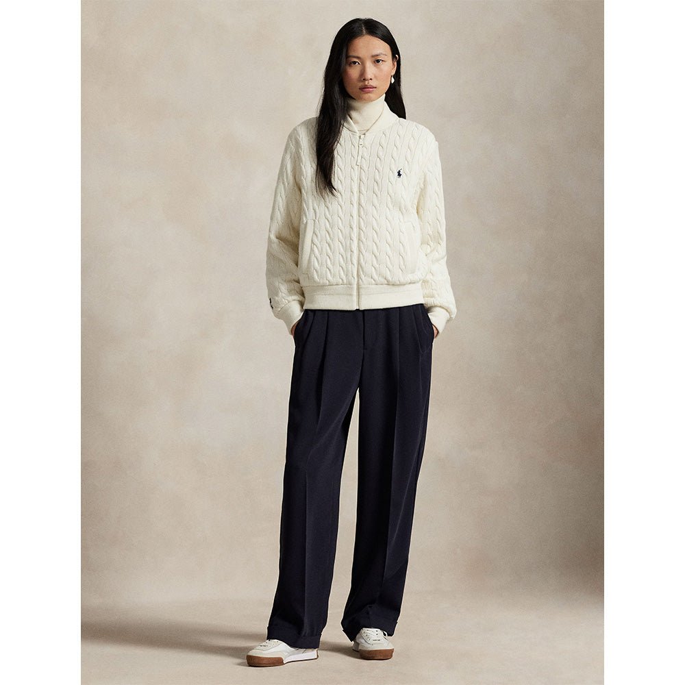 Women's Hybrid Cable - Knit Bomber Jacket - Fairway Styles