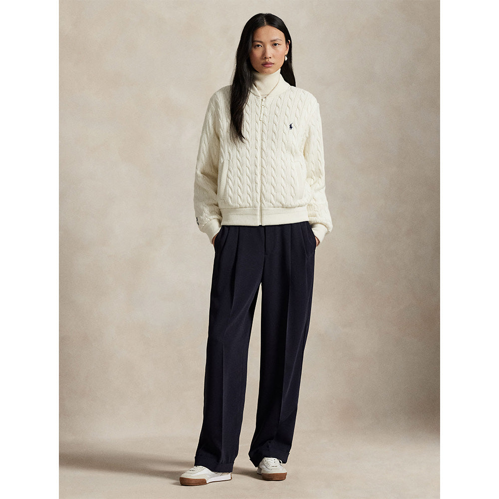 Women's Hybrid Cable-Knit Bomber Jacket