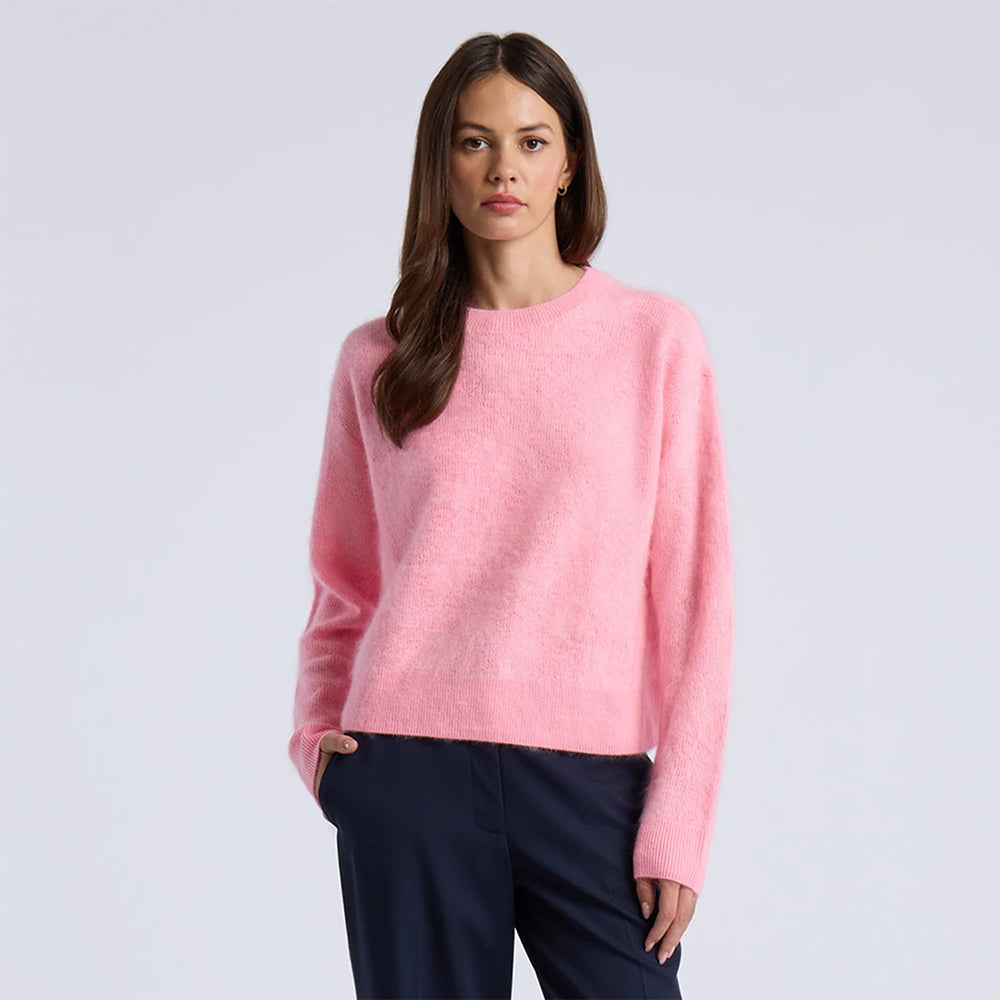 Women's Pointelle G Brushed Cashmere Crewneck Sweater