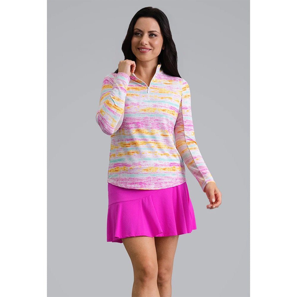 Women's Long Sleeve Mock Neck Top - Gia Print