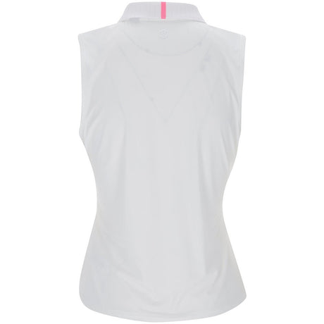 Women's Pleated Collar Silky Tech Nylon Sleeveless Polo - Fairway Styles