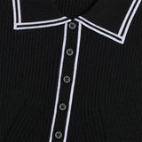 Women's Ribbed Merino Wool Blend Polo Dress