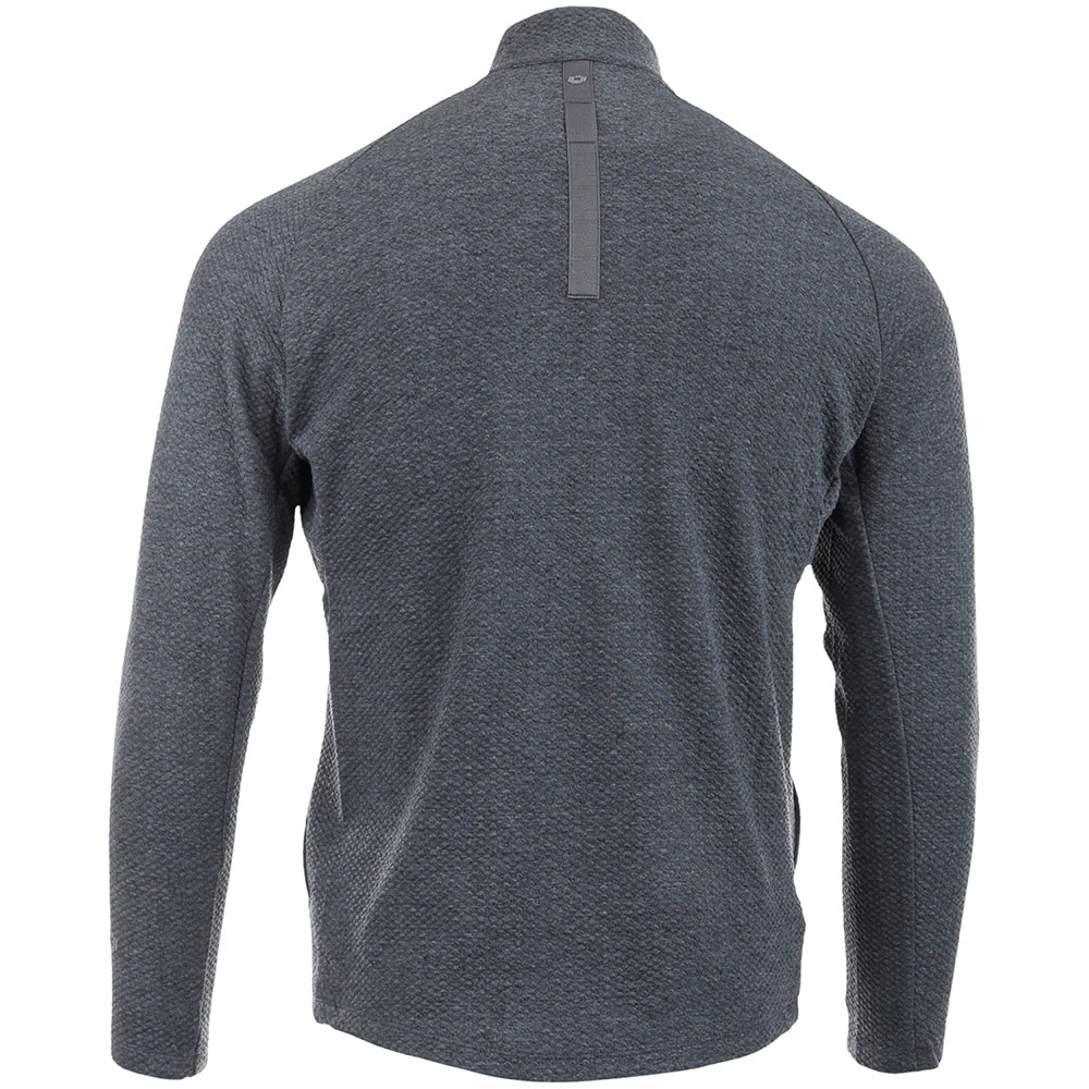 Solid Popcorn Stitch 1/4 Zip Mock Neck Pullover