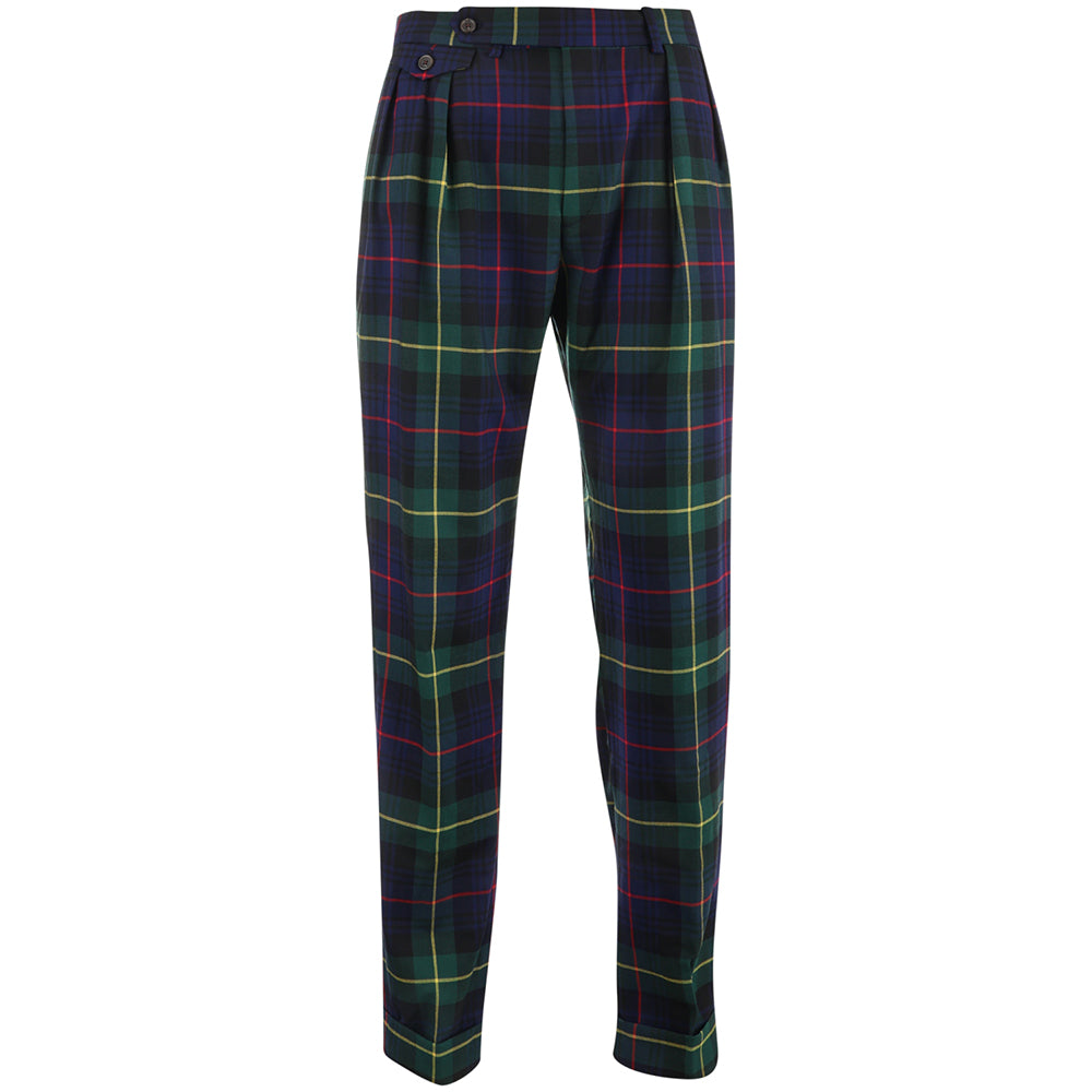 Plaid Performance Wool-Blend Trousers