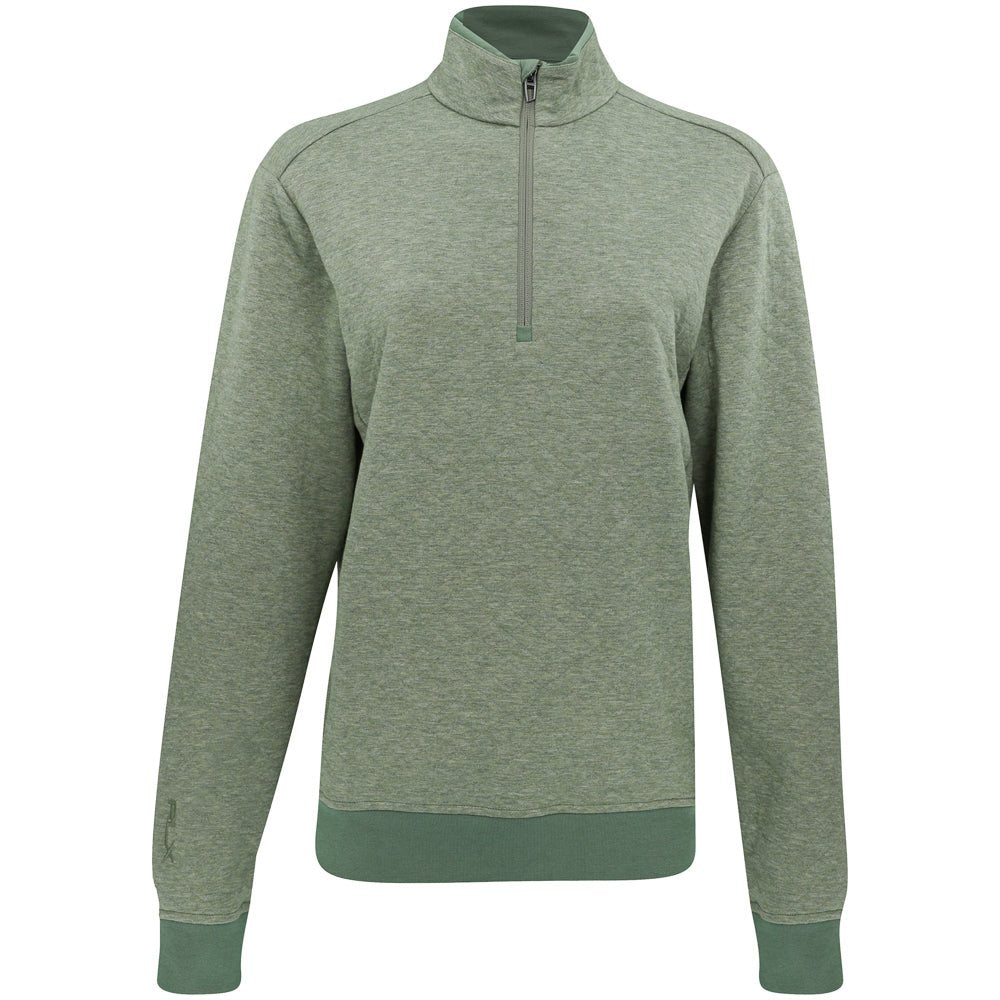 Women's Quilted Double - Knit 1/2 Zip Mock Neck Sweatshirt - Fairway Styles