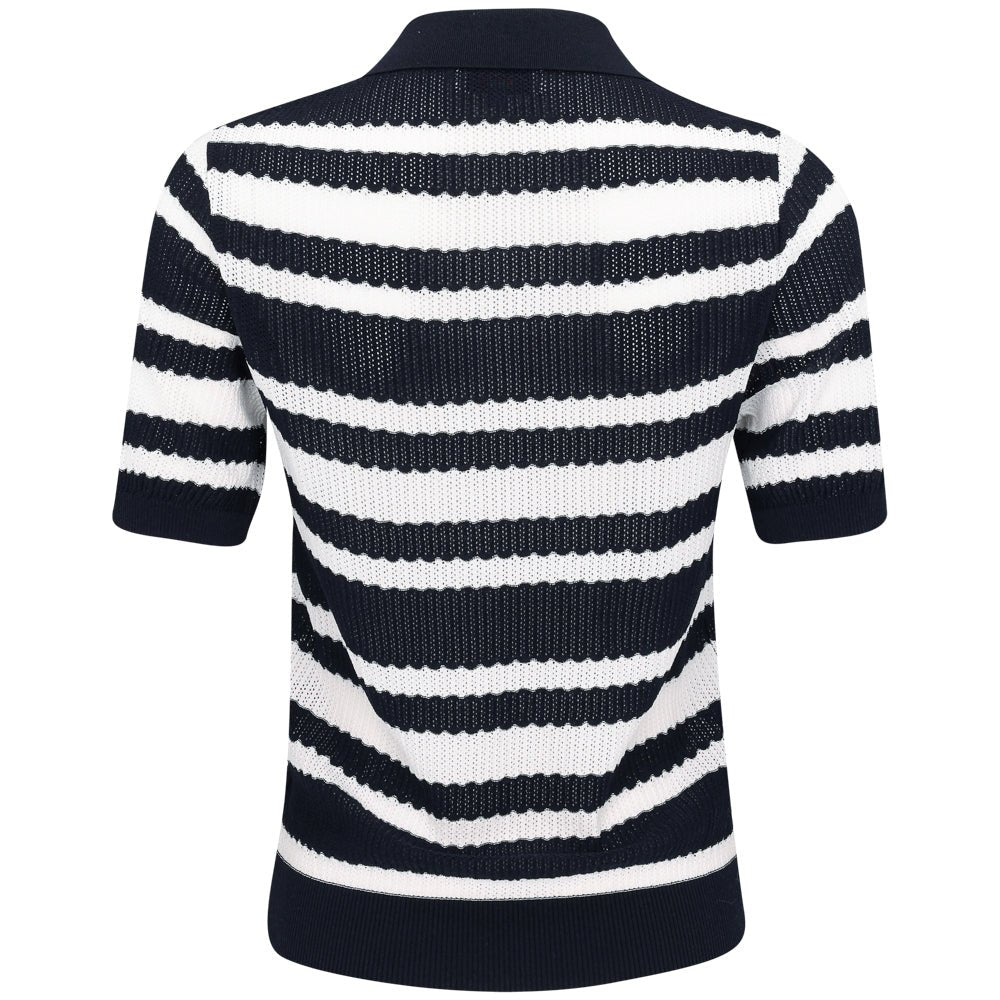 Women's Multi Stripes Knit Polo - Fairway Styles