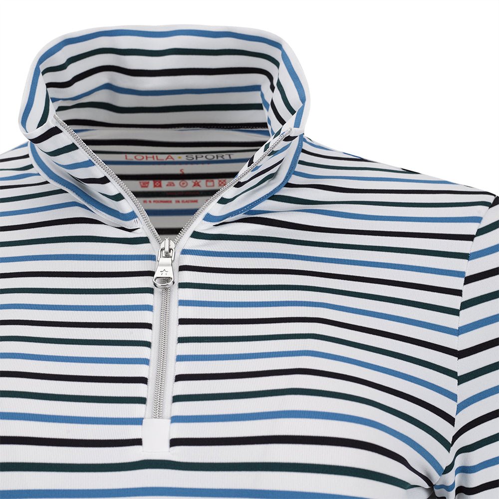 Women's The Simone Striped Long Sleeve 1/4 Zip Top - Fairway Styles
