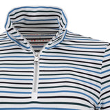Women's The Simone Striped Long Sleeve 1/4 Zip Top - Fairway Styles